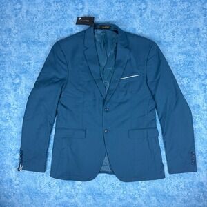 CloudStyle Mens Suit Jacket Blazer Teal Blue Size Large
